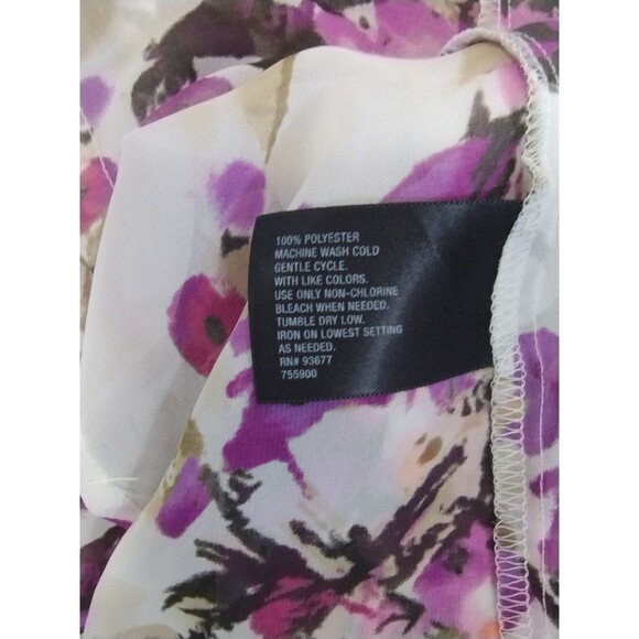 East 5th Blouse Tank Women's M Raspberry Purple Floral Flowey Feminine Career - Picture 6 of 11